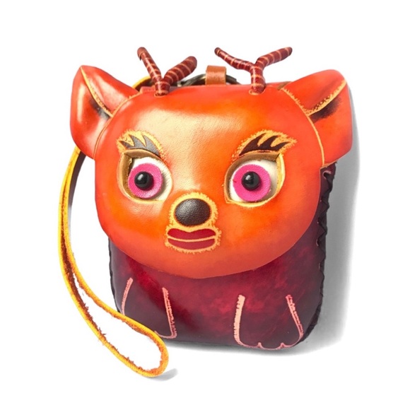 Blossom Boutique Handbags - 2 LEFT! Handmade Handcrafted Genuine Leather Mini Girly Reindeer Wristlet